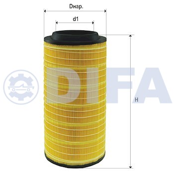 Сменный элемент воздухоочистителей для двигателей внутреннего сгорания DIFA 43118